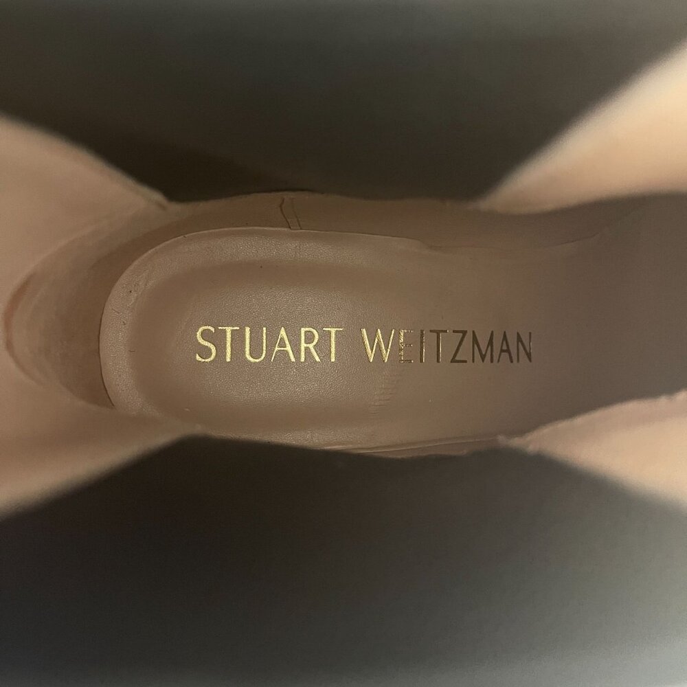 Stuart Weitzman Norah Chelsea Cream Leather Platform Boots, Size 10C WORN ONCE - Picture 8 of 10